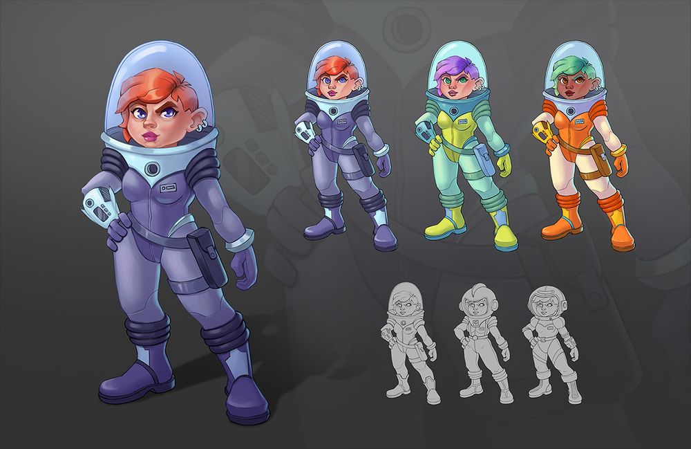 Concept art of a space girl