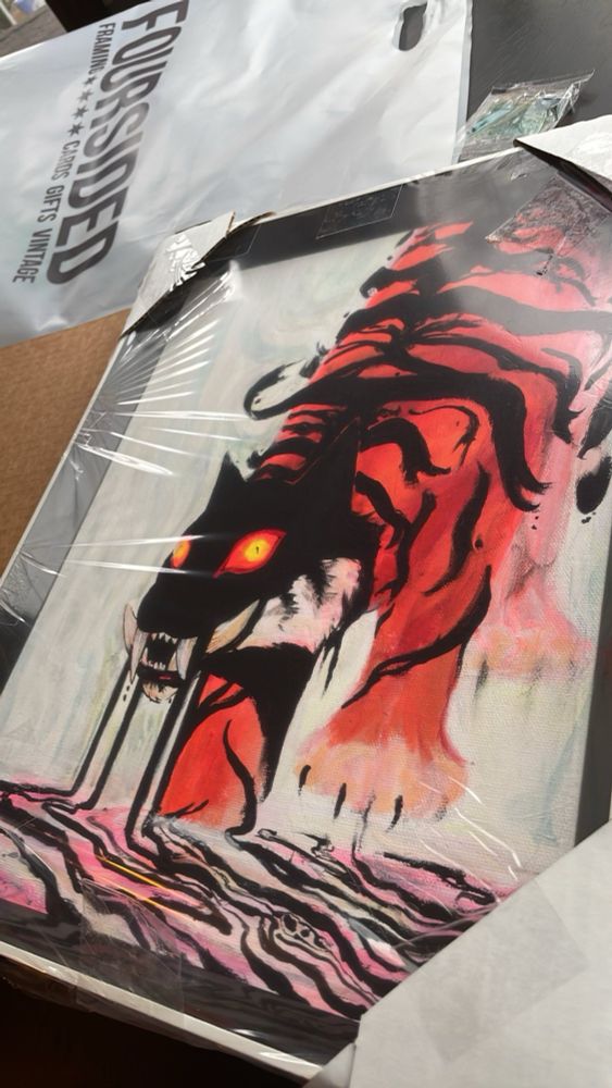 A dream tiger in a frame