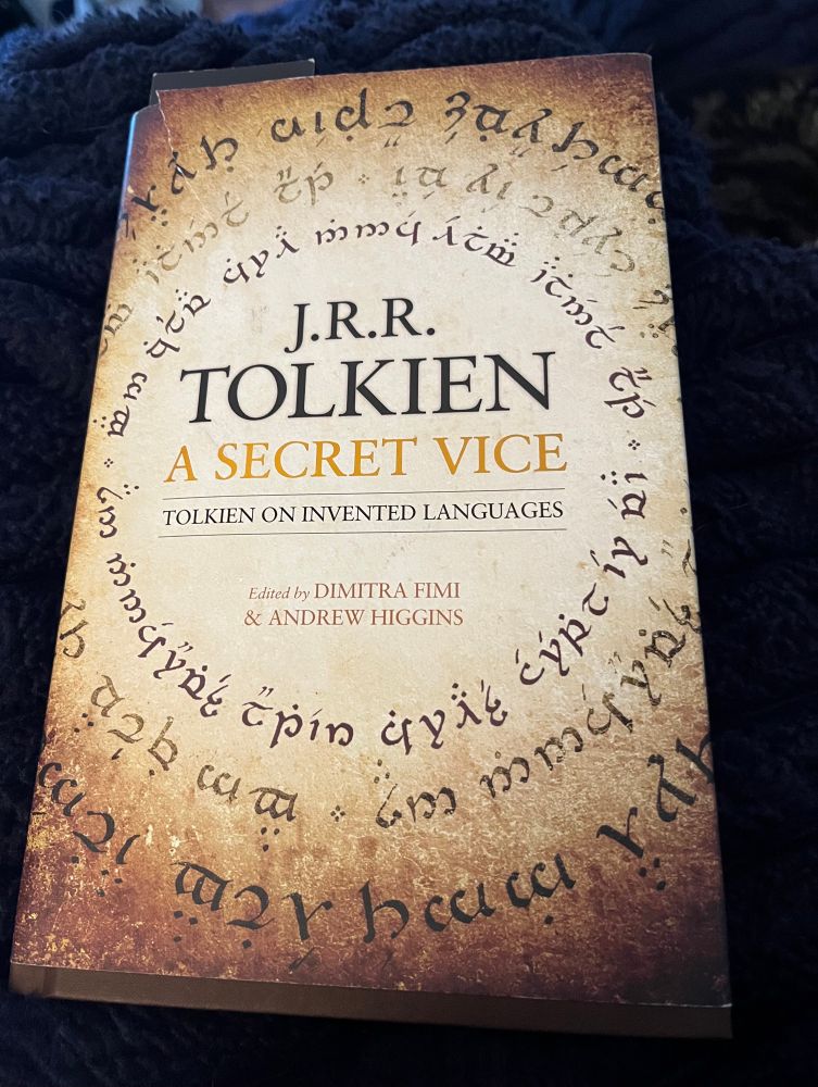 Book cover of JRR Tolkien: A Secret Vice (Tolkien on Invented Languages), edited by Dimitra Fimi and Andrew Higgins.