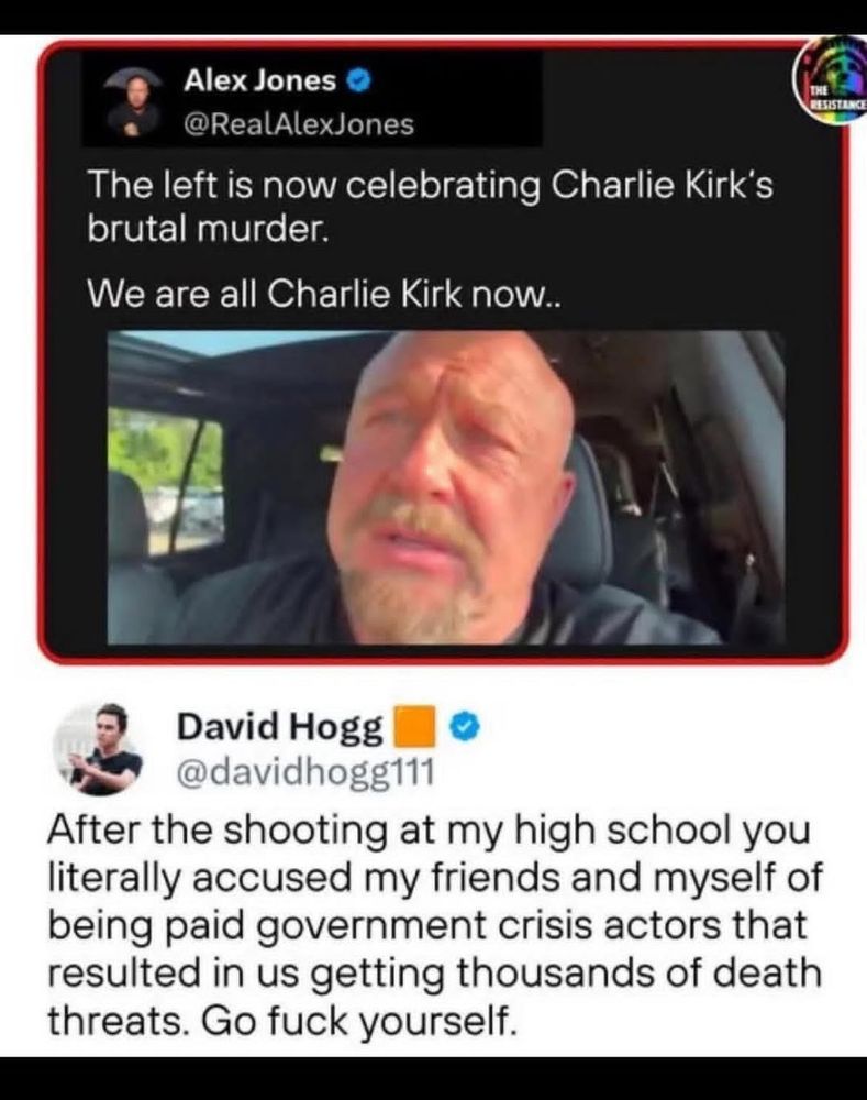 David Hogg slams Alex Jones on Kirk
