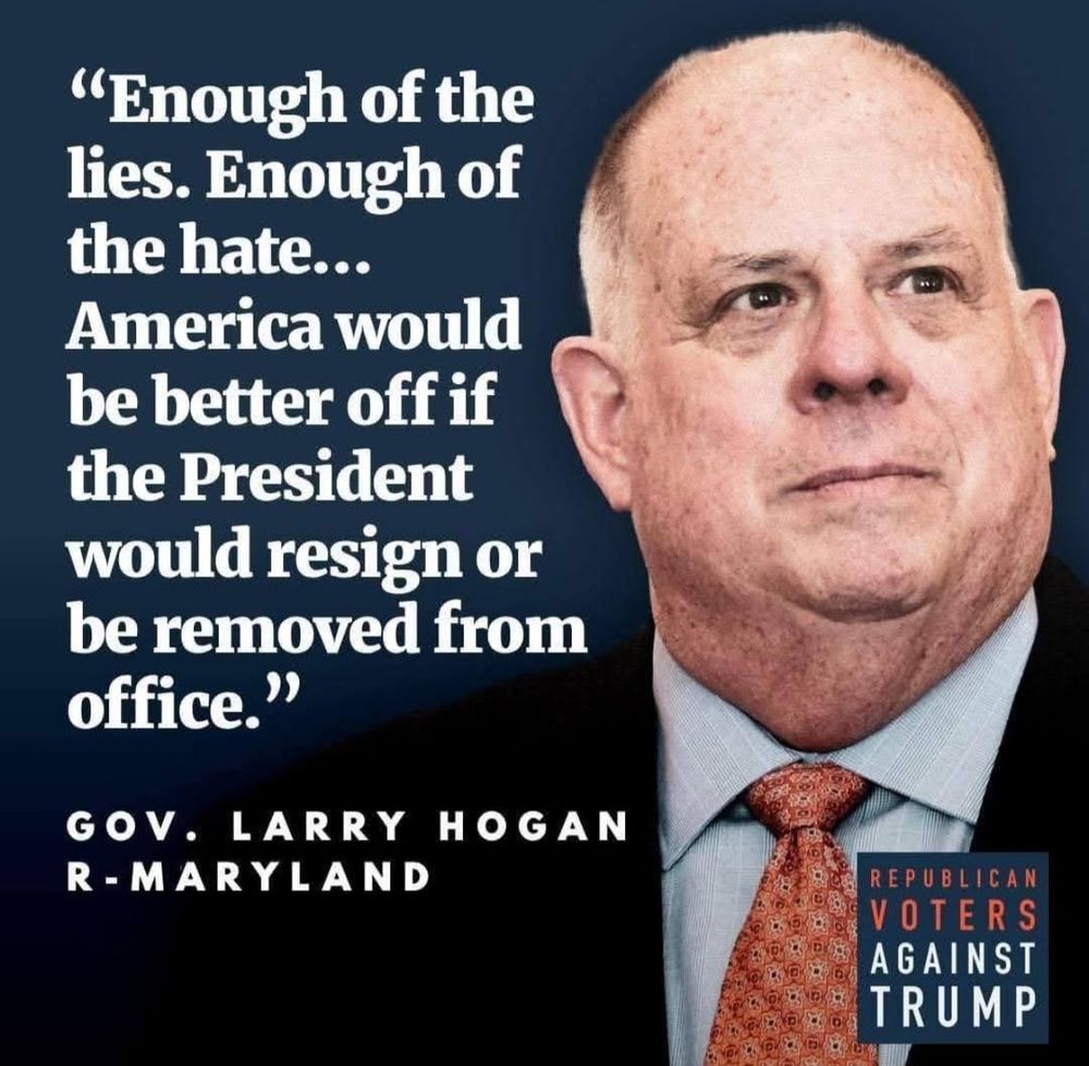 Gov Larry Hogan saying enough of Trump