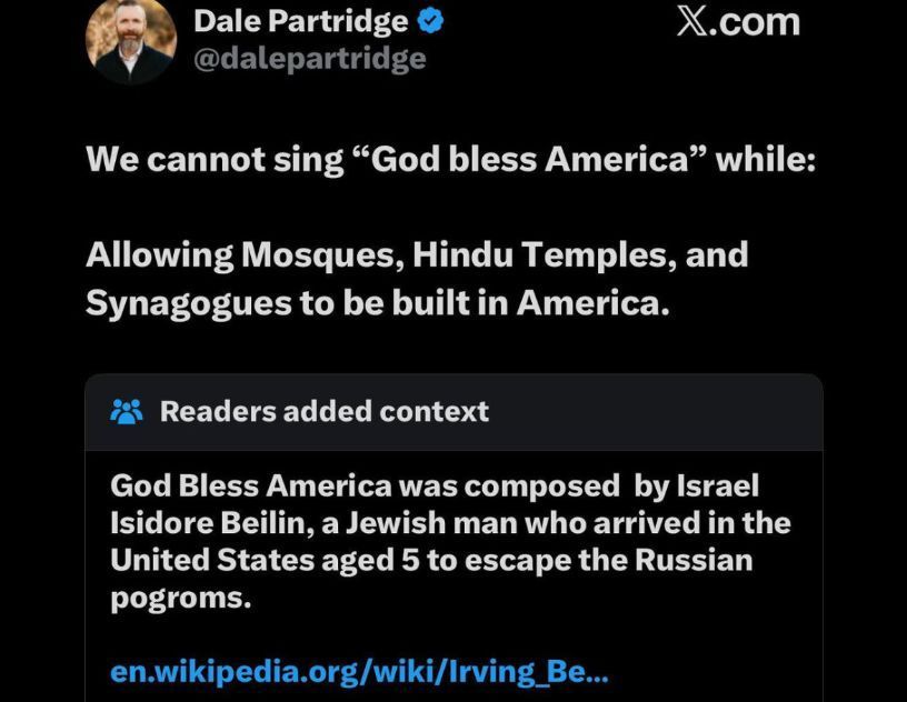 MAGA pastor says the country can't sing God Bless America while allowing Muslims, Jews and Hindus 