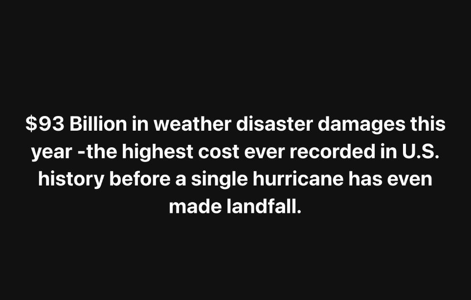 highest weather disaster cost ever recorded in US history