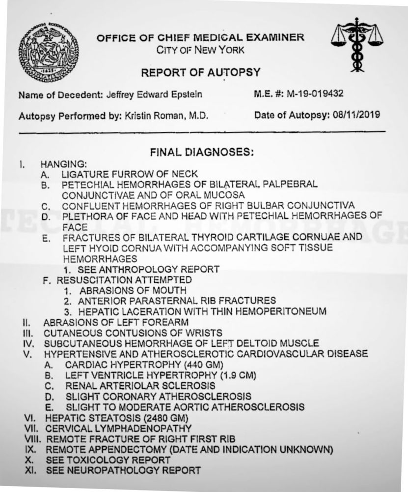 Epstein autopsy report