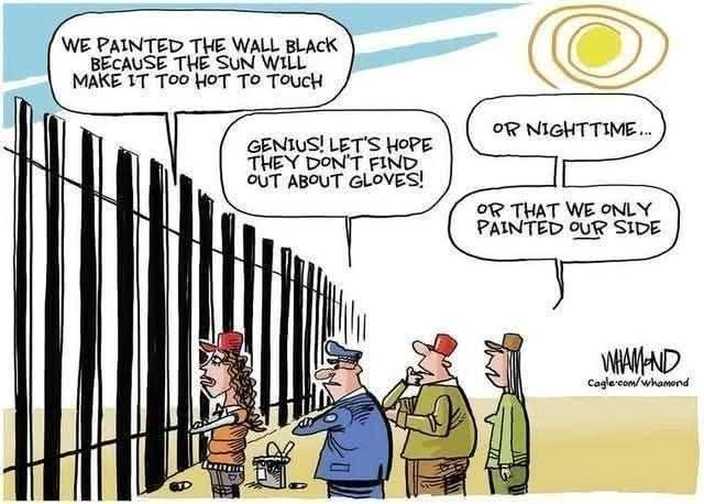 Noem painting border wall