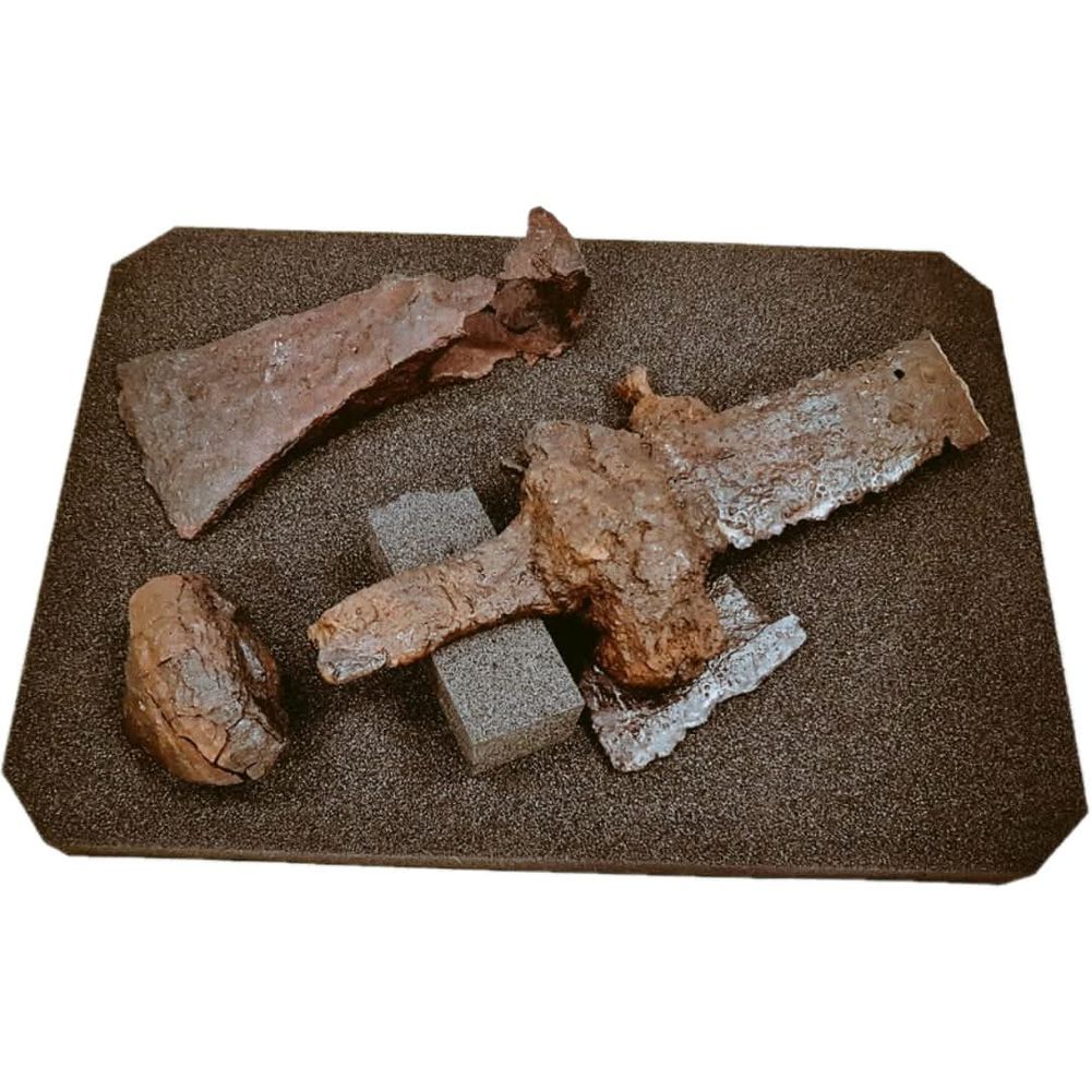 Weapons from Westness 12 Viking burial.