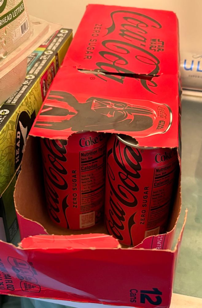 A 12-pk of Coke Zeroes, but somehow all the cans are vertical in the box. I’ve yet to find a prize.