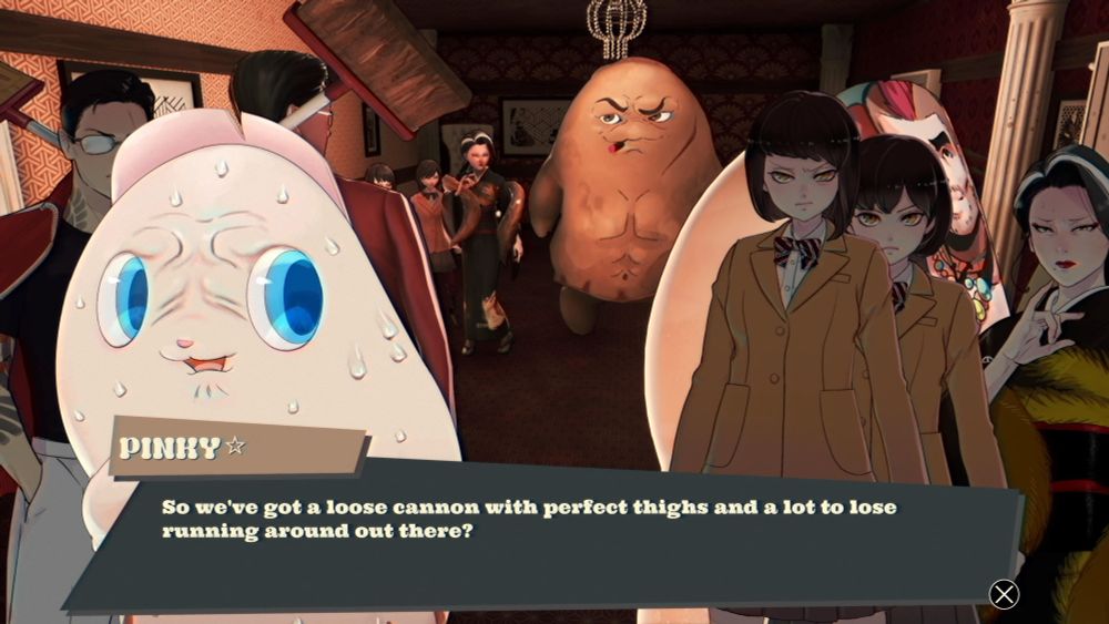 “So we've got a loose cannon with perfect thighs and a lot to lose running around out there?”