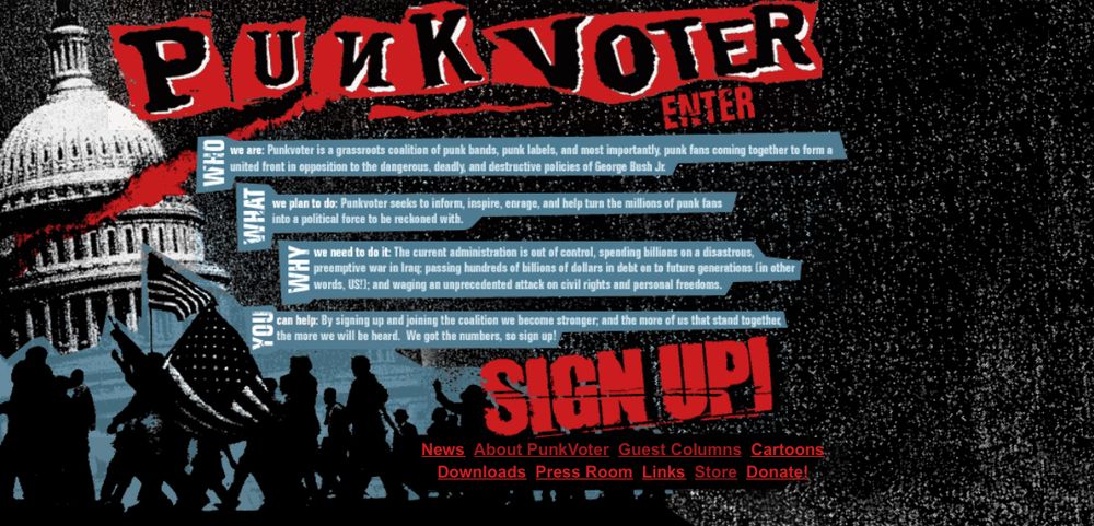 Screenshot of punkvoter.com