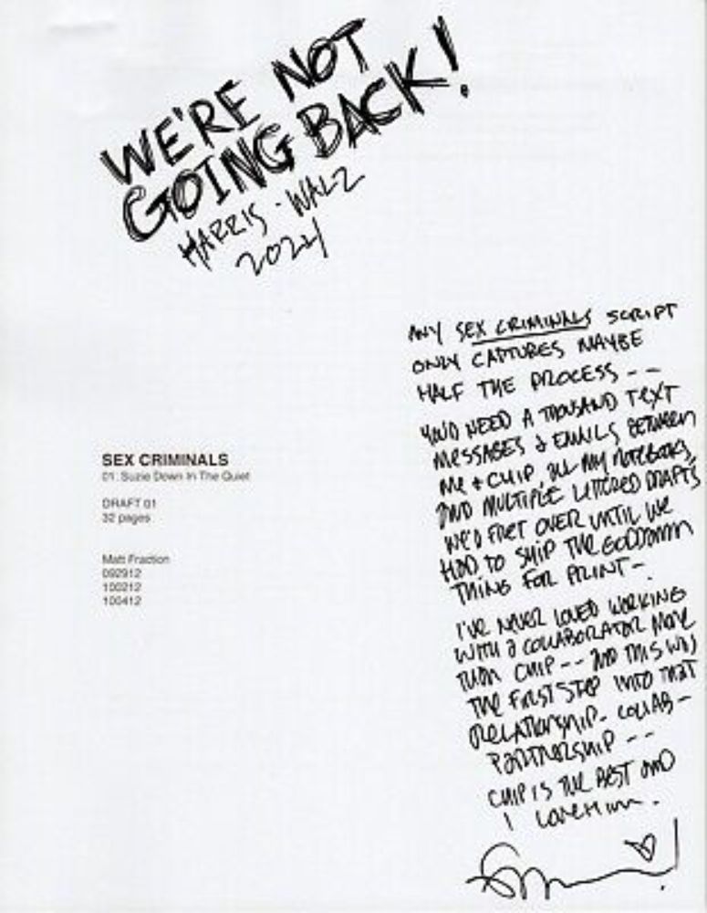 "Sex Criminals" -  Autographed script by Matt Fraction!  | eBay