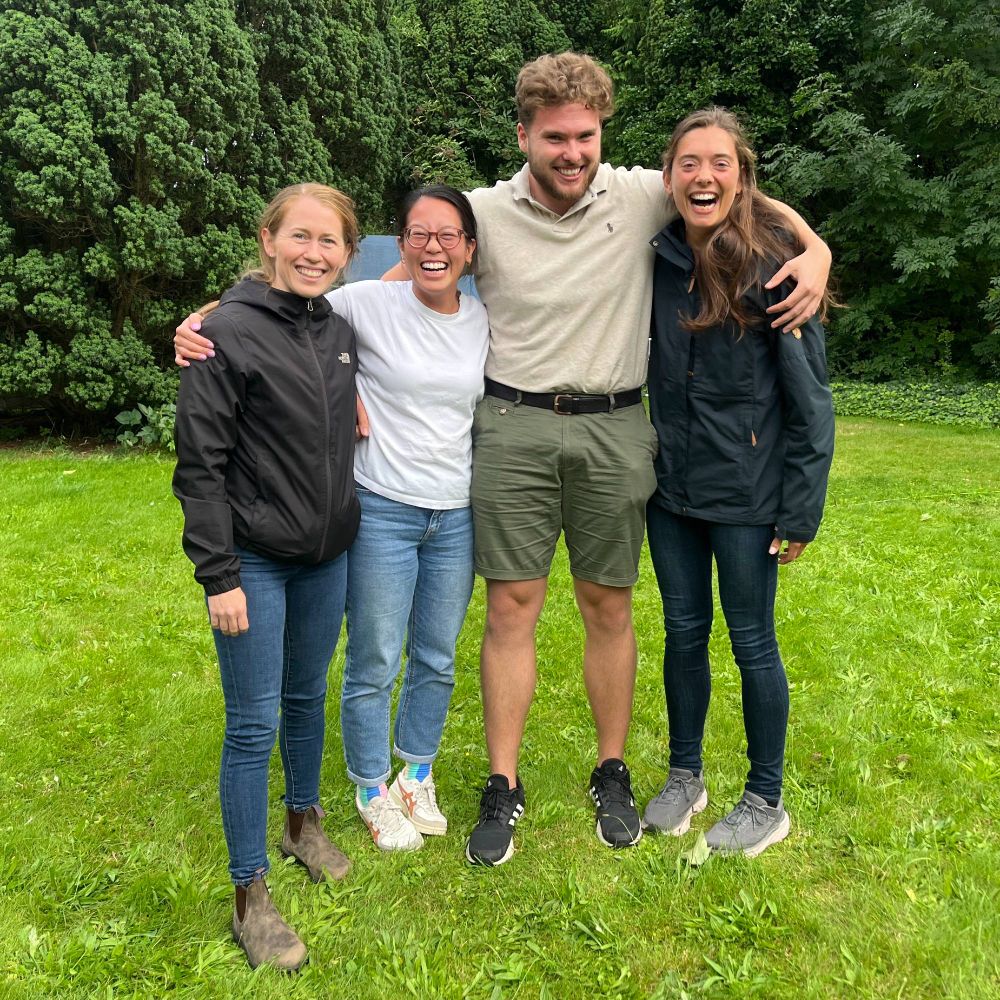 Photo of Team TENDOTIME (L-R): Sara Dietz Pedersen, Chloé Yeung, Ask Møbjerg and Danielle Steffen with big smiles.