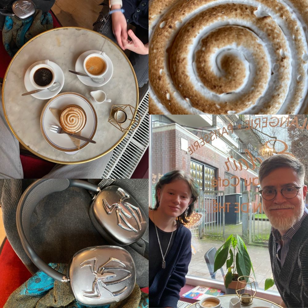 Had coffee and cake at lovely Café Eclair with Charles- to new beginnings Charlie- proud of you!