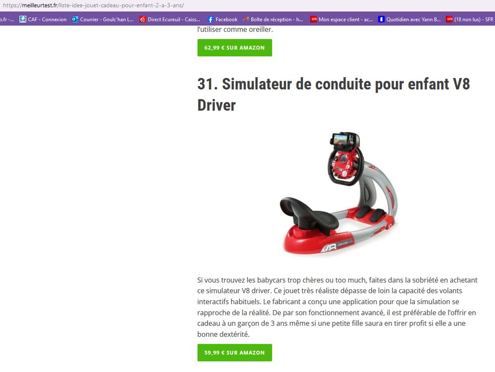 Siège et volant de simulateur de conduite pour enfant V8 Driver