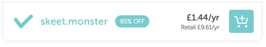 Who wouldn't want to be @skeet.monster for £1.44/yr?