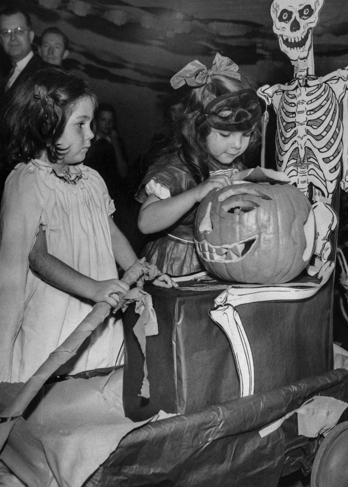 Vintage photo of Halloween festivities 