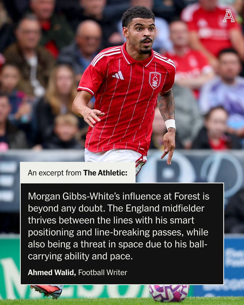 Photo: Morgan Gibbs-White of Nottingham Forest in action during the pre-season friendly match between Nottingham Forest and AS Monaco

Excerpt: Morgan Gibbs-White’s influence at Forest is beyond any doubt. The England midfielder thrives between the lines with his smart positioning and line-breaking passes, while also being a threat in space due to his ball-carrying ability and pace.