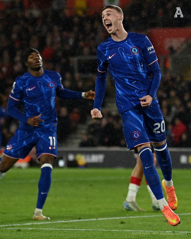Cole Palmer celebrates his goal against Southampton
