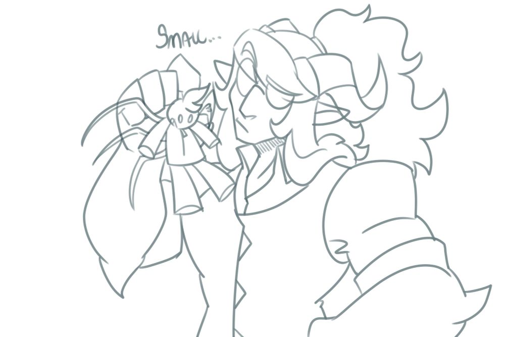 Art is by LordHadesVT! The artwork shows their vtuber model picking up my sackboy model, and calling him small. To be fair, he is VERY small compared to the 7 foot tall Hades