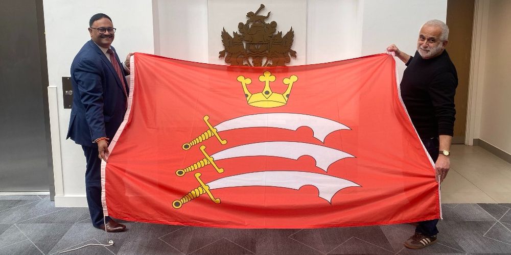 Cllrs holding the Middlesex flag