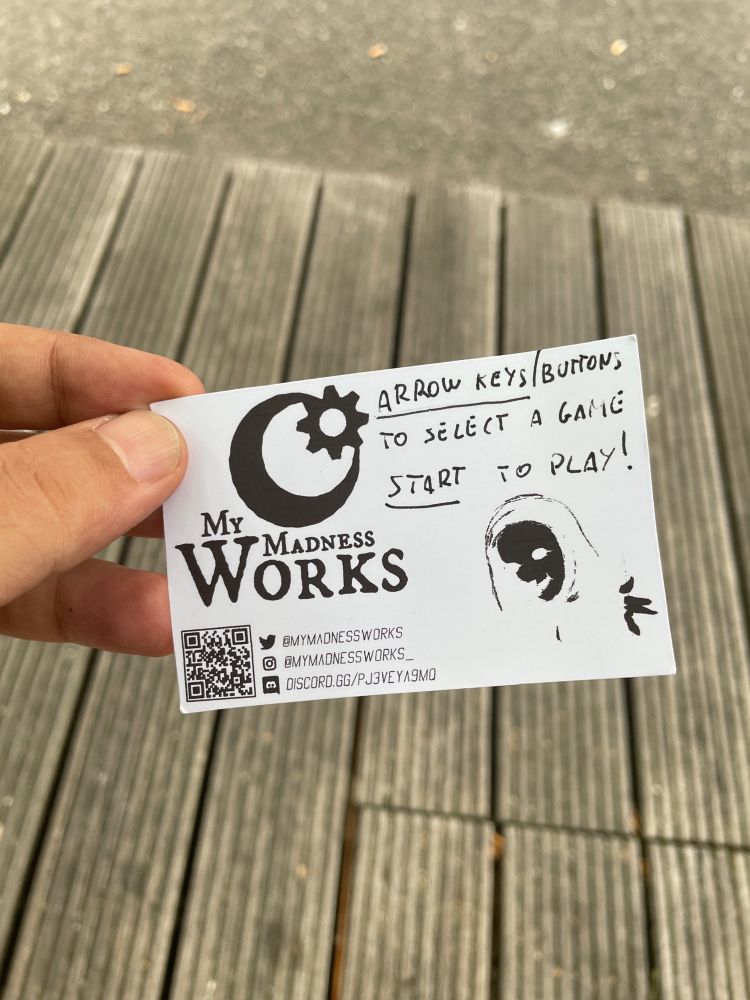 MyMadnessWorks improvised business card