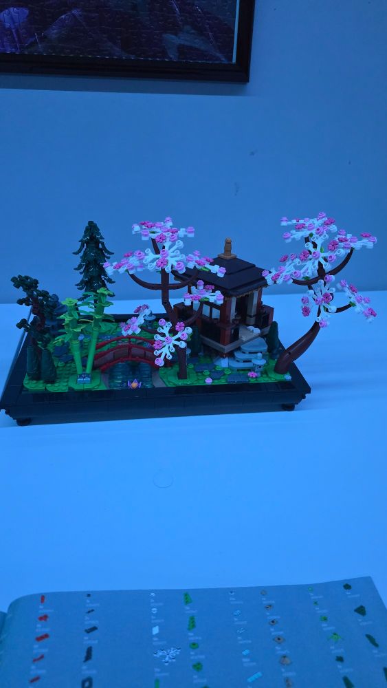 Picture of the completed lego set tranquil garden