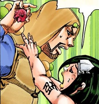 Tsurugi wants the fruit Norisuke's holding and he reaches for it