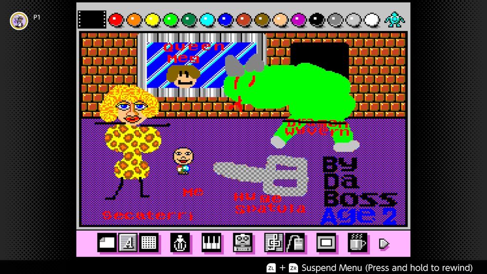 A drawing by our CEO, made in Mario Paint, showing how he would deal with the stuck wyvern. It features him, his secretary, Meg, and the Wyvern. The plan I think is to use a giant spatula to remove the wyvern.
...
Remember, he is only two years old.