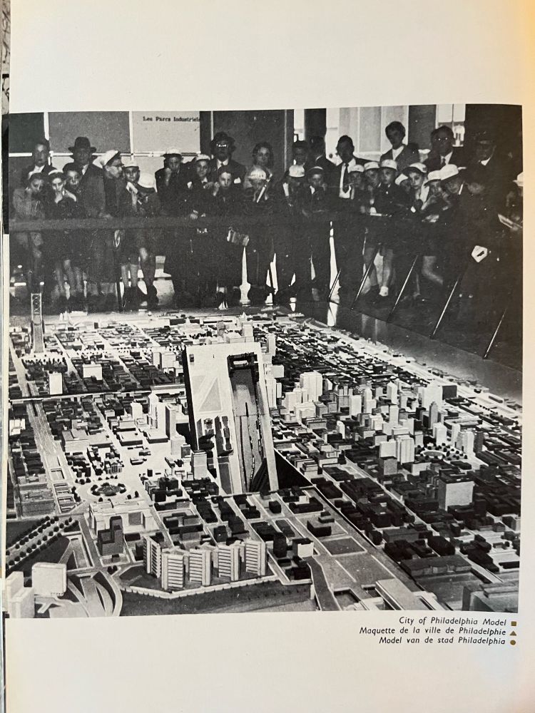 A photo of the model of the city of Philadelphia 