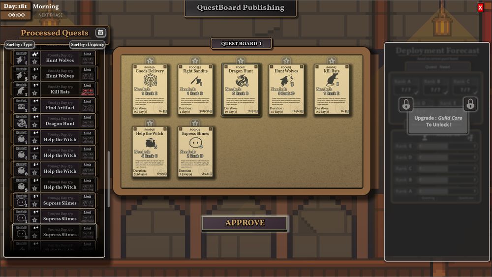 questboard Ui in adv Guild Inc. 