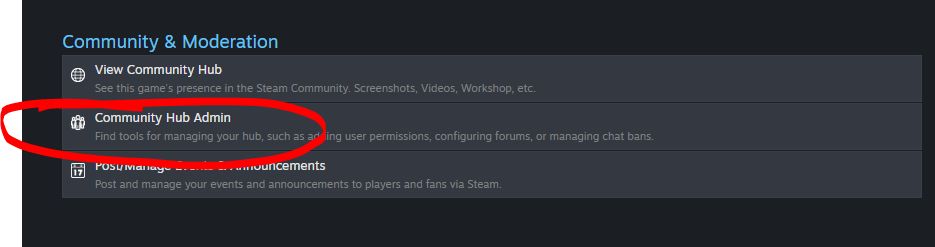 How to access the community hub admin tools