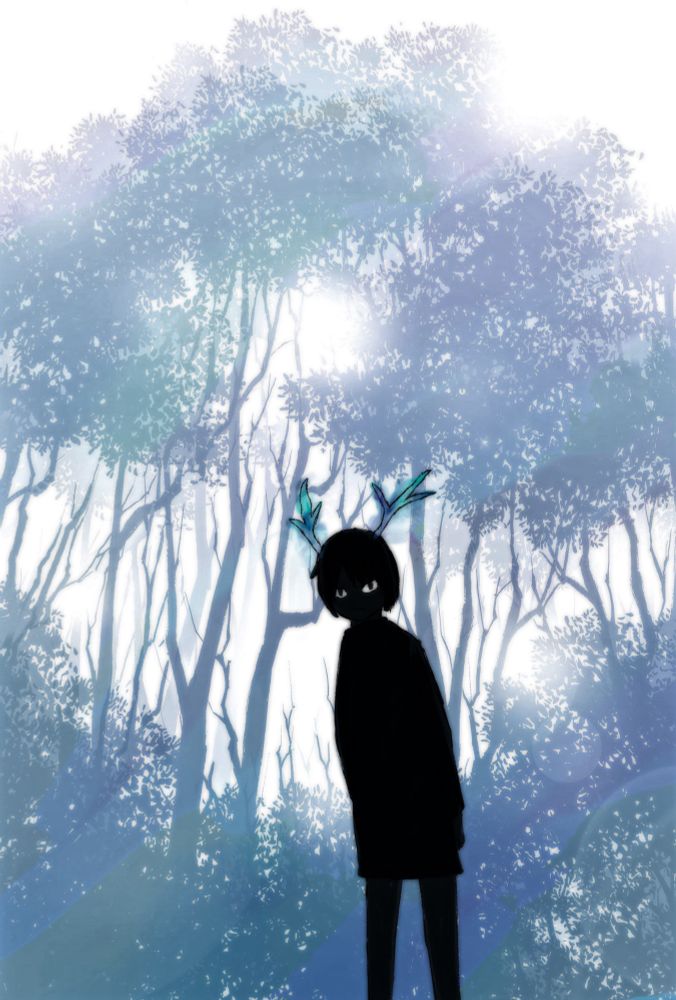 アズュル。
ブルォフェルシュという希少な種族の生き残りで、青く光る角が特徴的。
#圀ぼく　という創作に出てくる。