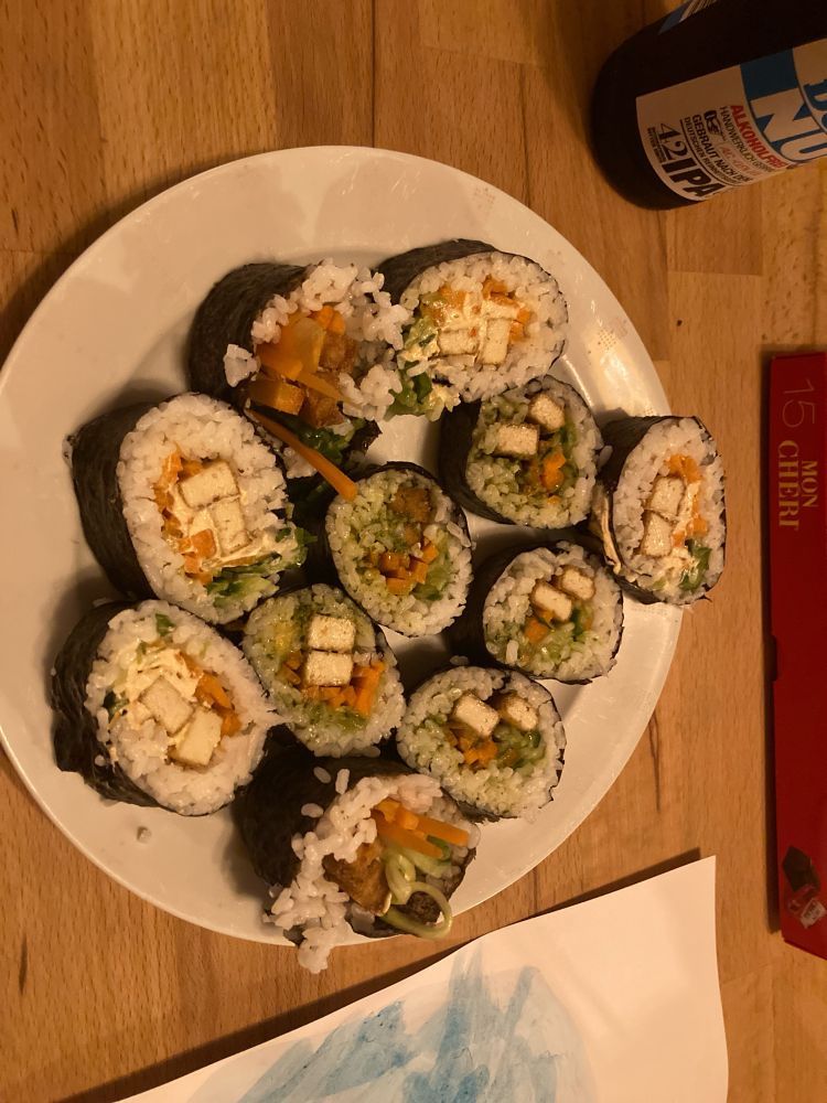 Veganes, unauthentisches Sushi