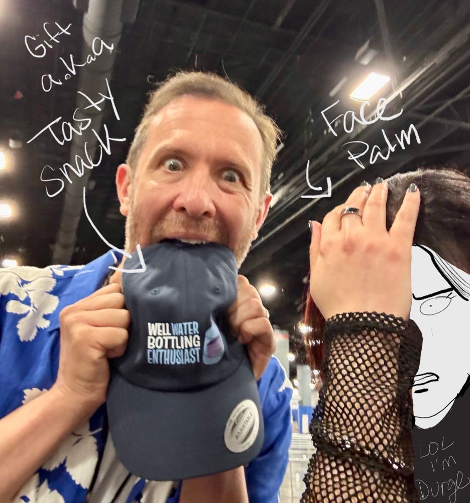 A lovely selfie with actor and writer Tim Downie who is “eating” a belated birthday present.