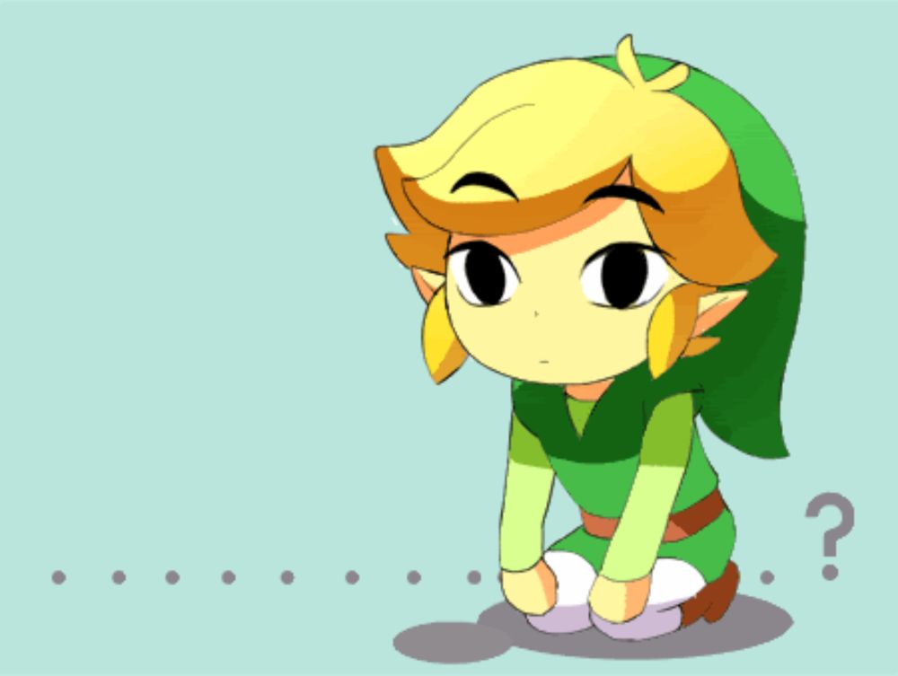 a cartoon drawing of a boy with a question mark behind him