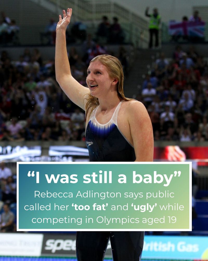 "I was still a baby" Rebecca Adlington says public called her 'too fat' and 'ugly' while competing in Olympics aged 19