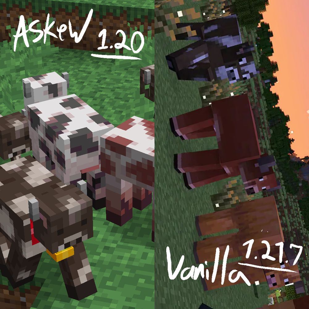 Cow Variants from Askew 1.20 & Vanilla 1.21.7