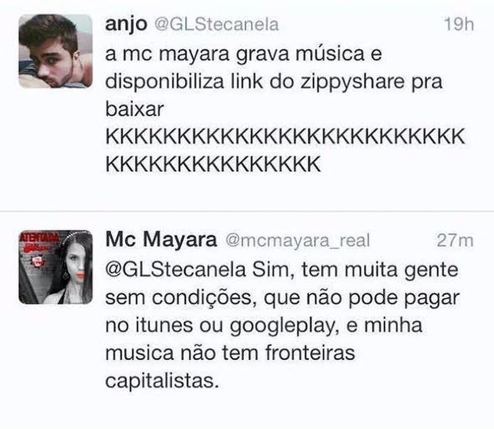 Mc Mayara dizendo que a música dela não tem fronteiras capetalistas