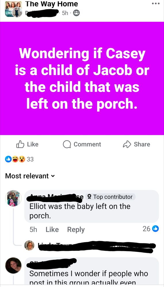 Screenshot from the FB group