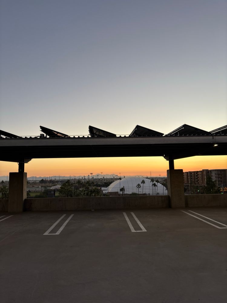 Sunrise from the top of Packard Parking Deck at Arizona State