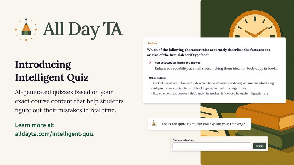 Images of the new product feature, showing a sample question answered incorrectly and the AI Assistant prompting the student to work through their thinking.