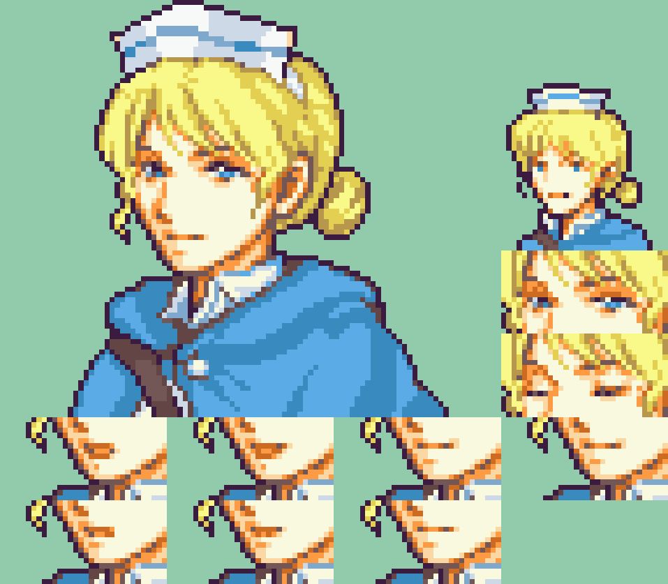 Castti from Octopath Traveler 2 in the FE GBA style.