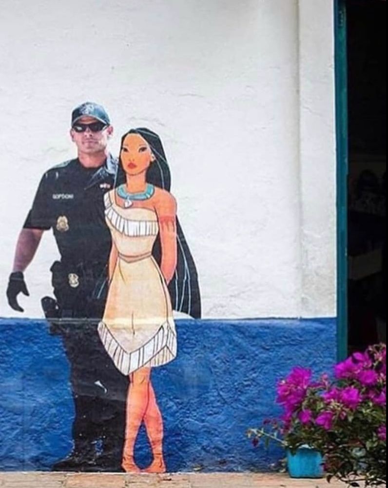 Pocahontas detained by ICE mural 