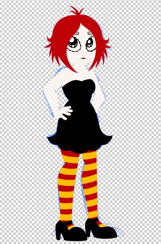 An unfinished drawing of an older version of Ruby Gloom.