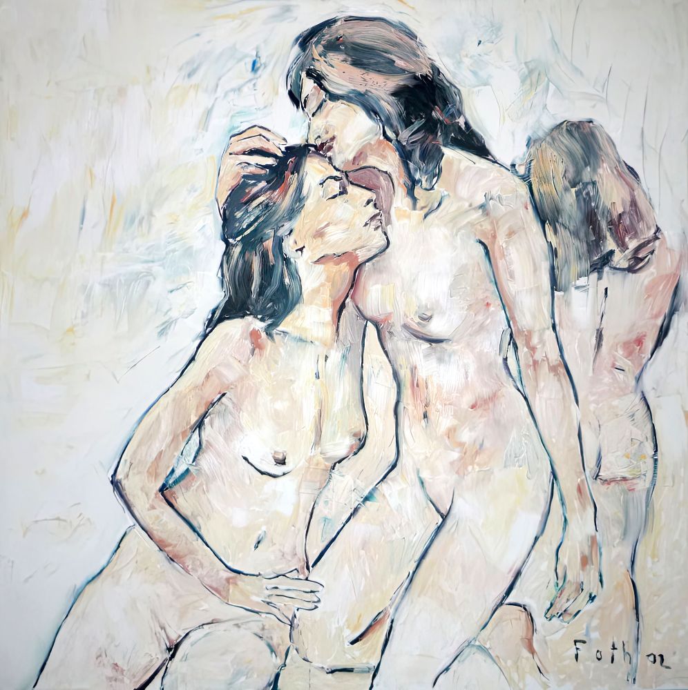 Today’s new artist is the German Detlev Foth, whose large canvases and drawings explore the erotic with a candid array of naked bodies and sexual encounters in his trademark interplay of corporeal reality and expressive suggestion. See Foth’s work now at https://honesterotica.com/illustrator/detlev-foth.