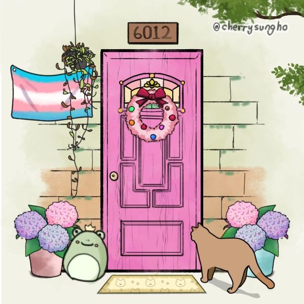 Front door decorated from picrew 