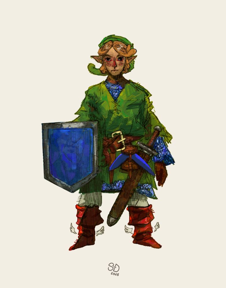 my take on the chosen ones design from Zelda a link to the past