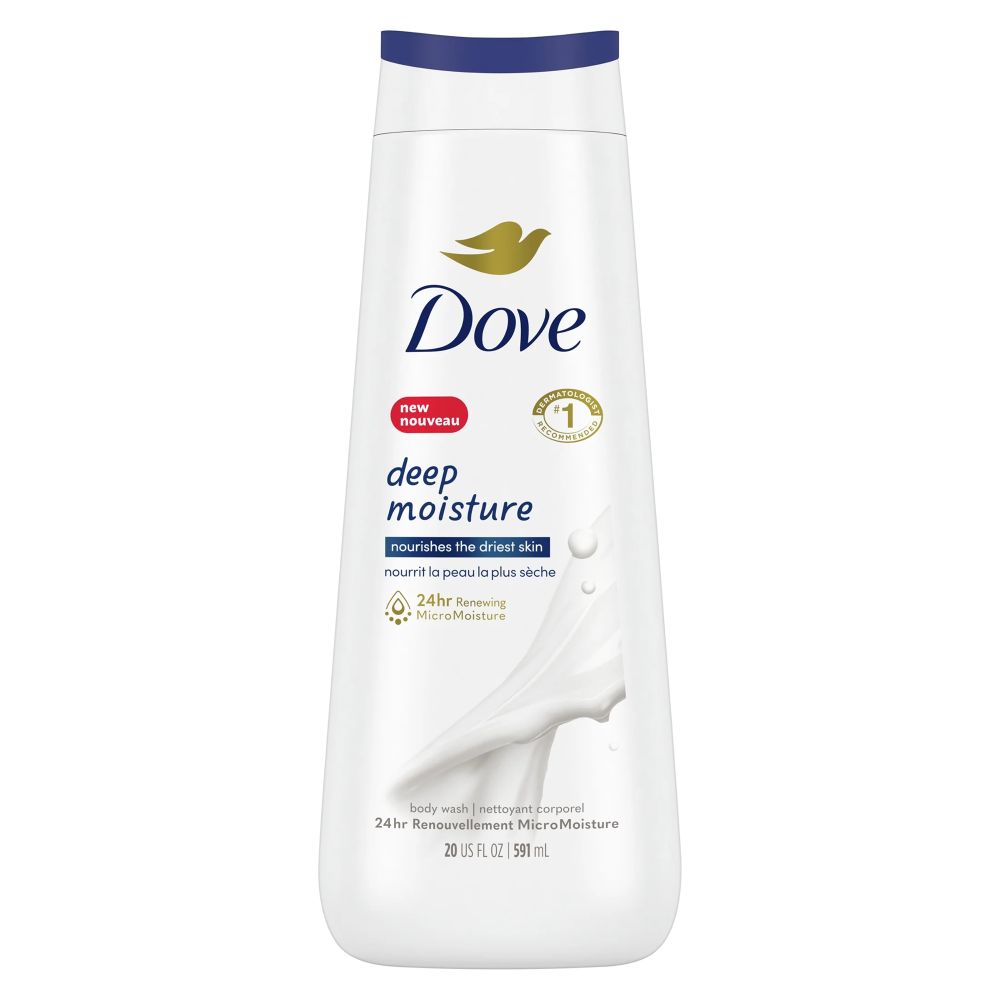 Bottle of Dove deep moisture body wash