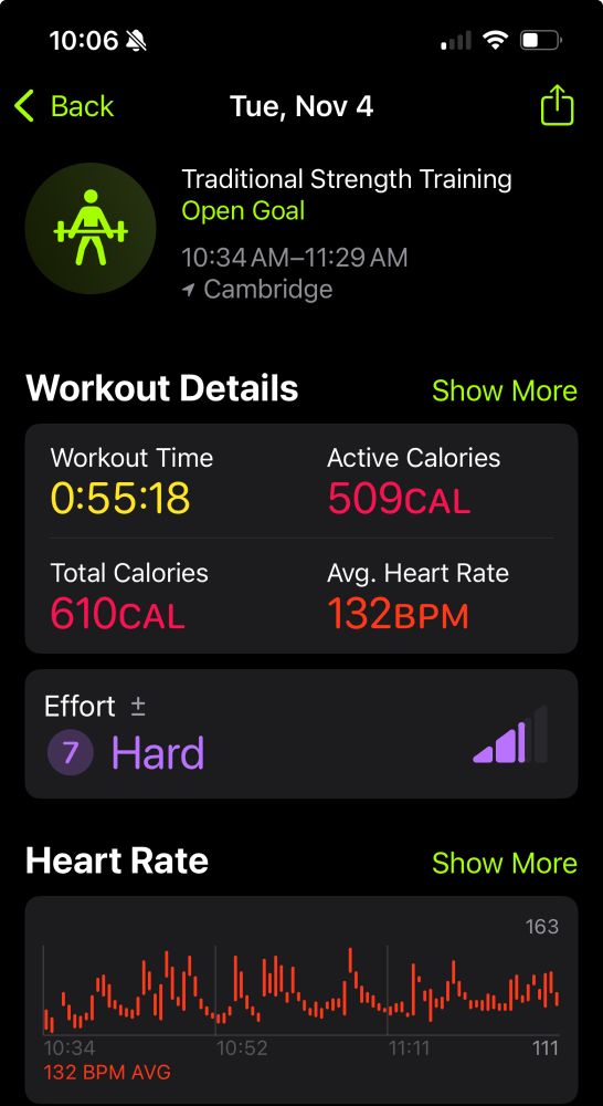 chest and arms Tuesday iOS screen grab 