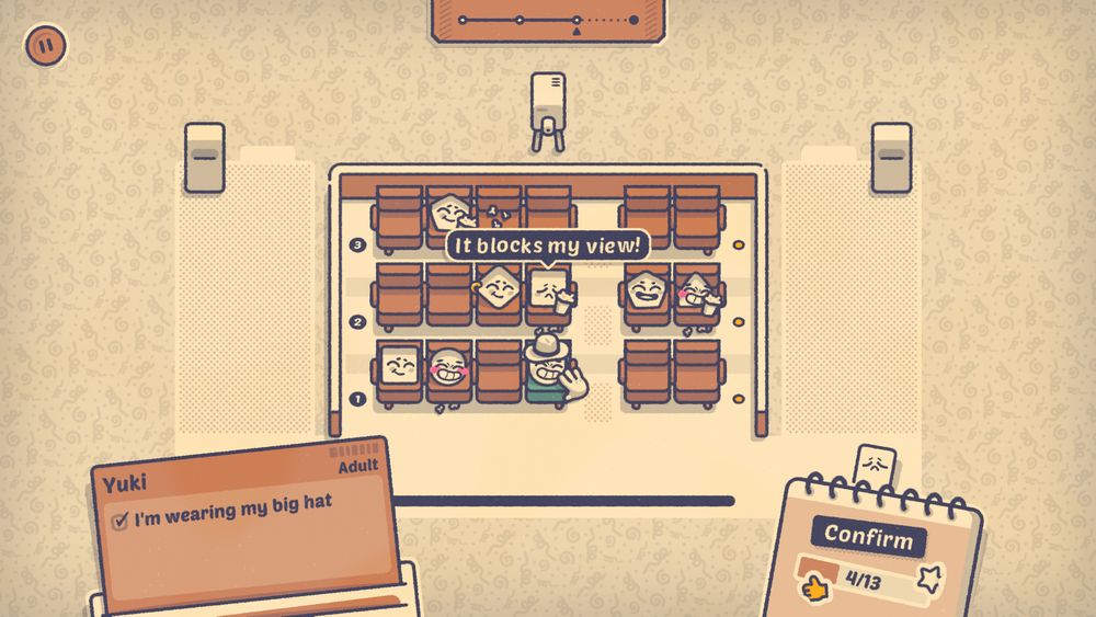 Is This Seat Taken? turns seating plans into hilarious shape-based drama in this charming, cosy puzzler, out now.