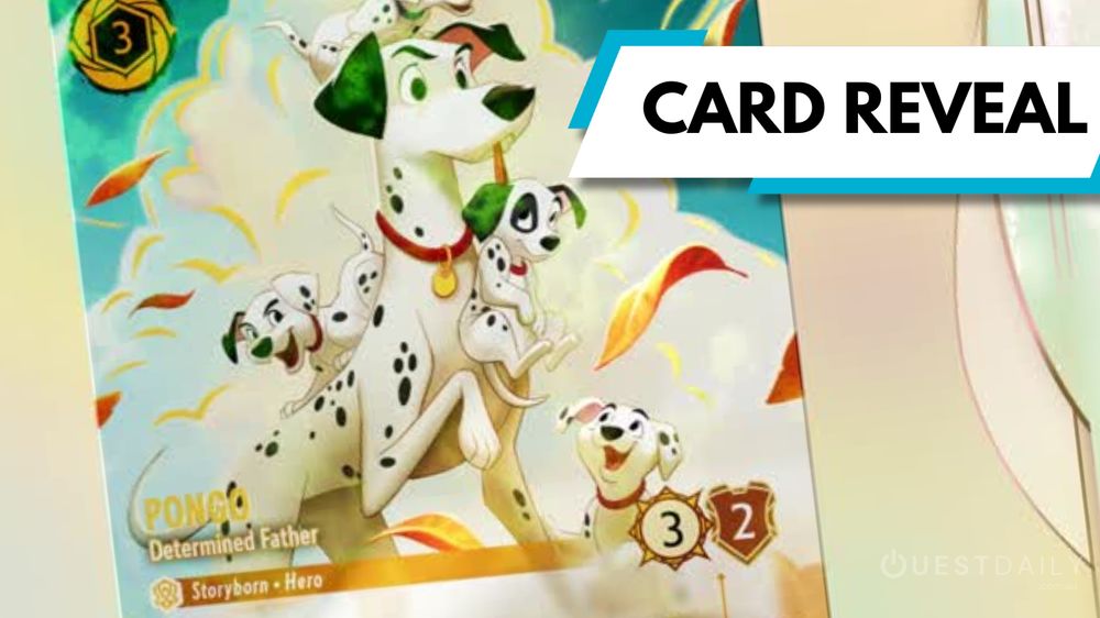 QD reveals another new Disney Lorcana card, this time from the upcoming Fabled set. Introducing Enchanted card: Pongo - Determined Father.
